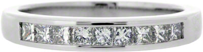Second Hand Channel Set with Princess Cut Diamonds Eternity Ring