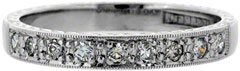Second Hand Grain Set Half Eternity Ring in 18ct White Gold