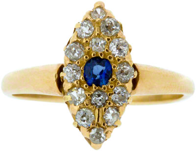 Victorian Sapphire and Diamond Cluster
