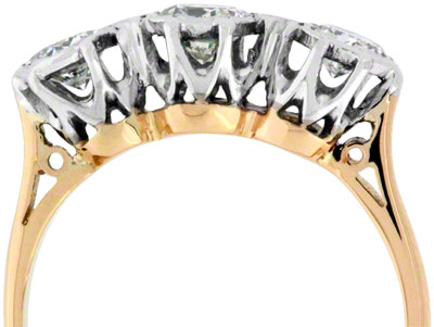 Second Hand Modern Brilliant Cut Three Stone Diamond Ring in 18ct Gold
