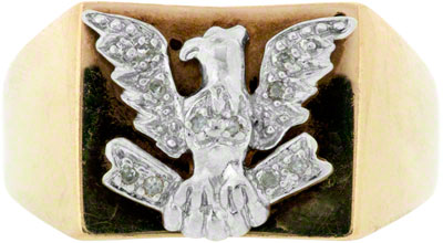 Second Hand Gent's Diamond Set Eagle Signet Ring