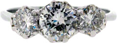Three Stone Diamond Ring in Platinum