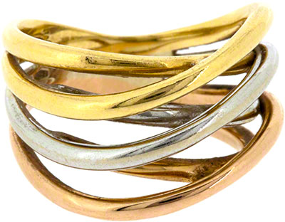 Second Hand Three Colour Gold Dress Ring