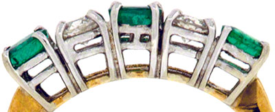 Emerald & Diamond Five Stone Ring - Overview