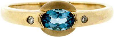 Topaz Dress Ring with Diamond Shoulders