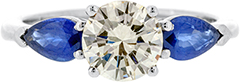 Sapphire and White Diamond Three Stone Ring