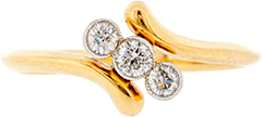 Three Stone Diamond Ring in 18ct Gold