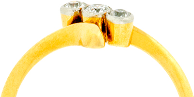  Three Stone Diamond Ring in 18ct Yellow Gold