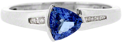 Tanzanite Dress Ring with Diamond Shoulders