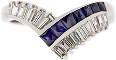 Second Hand Sapphire & Diamond Wishbone Ring