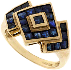 Ceylon Sapphire and Diamond Dress Ring in Platinum