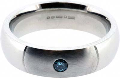 Blue Diamond Set Wedding Ring