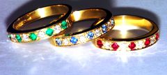 Ruby Sapphire Emerald and Diamond Eternity Rings