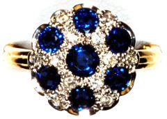 Victorian Style Sapphire Cluster