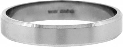 Flat Platinum Wedding Ring with Bevelled Edge