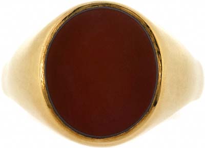 Second Hand Oval Cornelian Signet Ring 