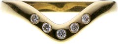 18 Carat Yellow Gold Diamond Set Dipped Wedding Band