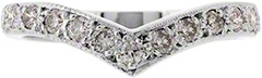 Diamond Set Wishbone Wedding Ring