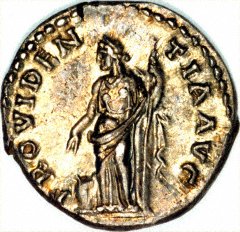 Providence on Reverse of Silver Denarius of Hadrian