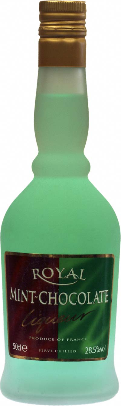 Bottle of Royal Mint Liqueur