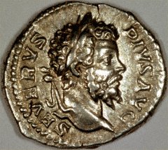 Portrait of Septimius Severus on Silver Denarius