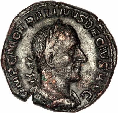 Obverse of Sestertius of Trajan Decius