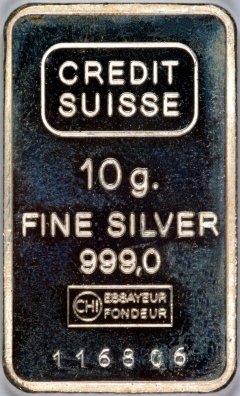 Credit Suisse 10 Gram Silver Bar
