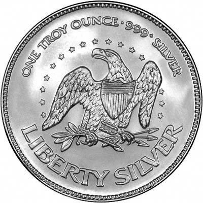 Obverse of One Ounce Silver Bullion Round A - Mark