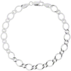 Fancy Curb Silver Bracelet