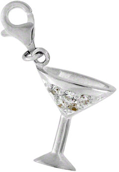 Silver Stone Set Martini Glass