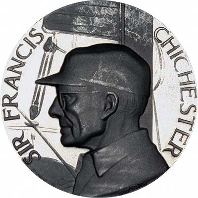 Obverse of 1967 Sir Francis Chichester Platinum Medallion
