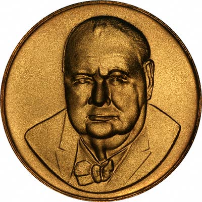 Sir Winston Spencer Churchill on Obverse of 1965 Gold Medal by John Taylor
