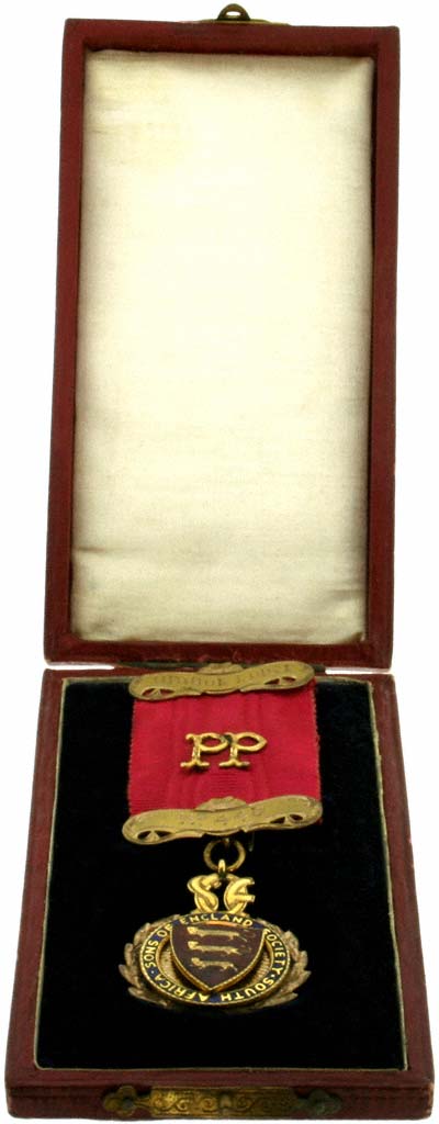 South Africa 'Sons of England Society' Gold Medal in Presentation Box