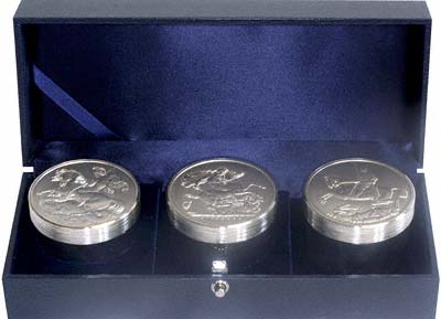 Set of Silver Boxes in Presentation Box