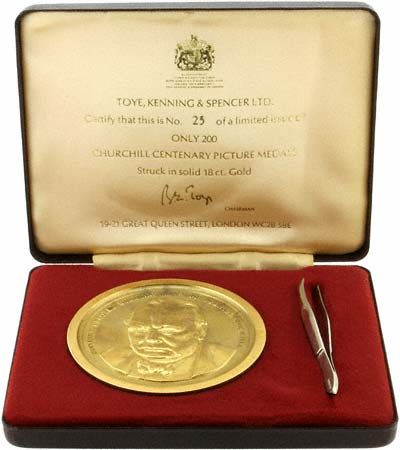 1966 British Prime Ministers Gold Medallion in Presentation Box