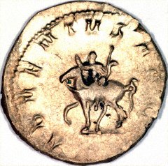 The Emperor Impersonating Pax on Reverse of Trajan Decius Silver Antoninianus