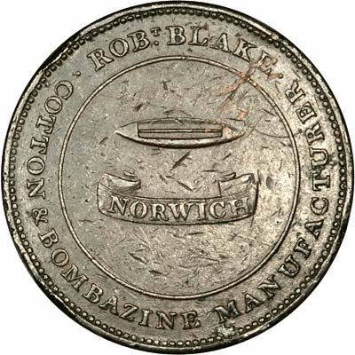 Obverse of 1792 Twopenny Token