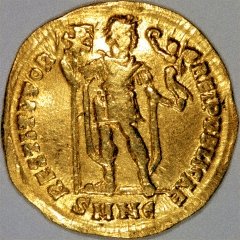 Valentinian Standing Holding Labarum & Victory