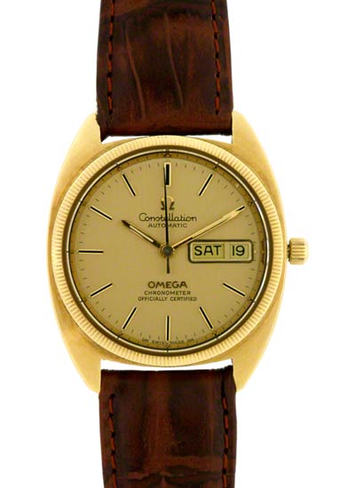 Gents 18ct Gold Constellation Omega Watch