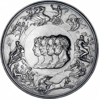 Obverse of Pistrucci's Waterloo Medallion by John Pinches