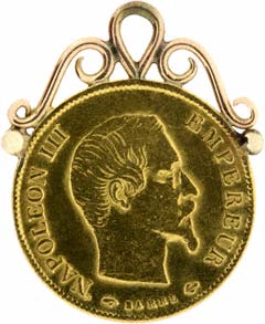 1858 French 10 Franc Pendant