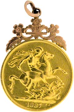 1887 Double Sovereign Pendant