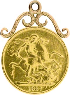 1887 Double Sovereign Pendant